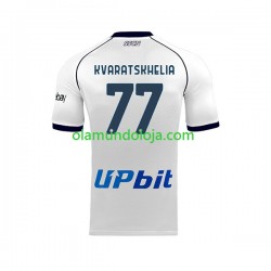 Camisola Napoli Khvicha Kvaratskhelia 77 Homem Equipamento Segundo 2023-2024 Manga Curta